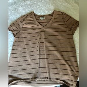 Pact v neck brown stripes XL